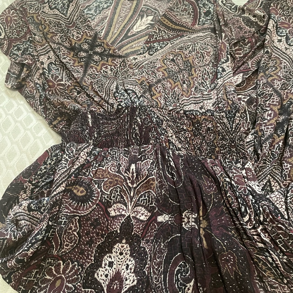 All Saints Paisley Print Dress - Brown and Cream